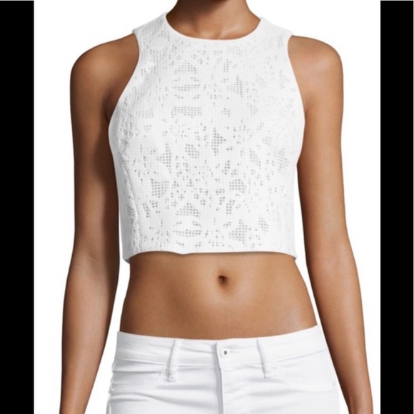 Rebecca Taylor Tops - Rebecca Taylor white back zipper crop top 0